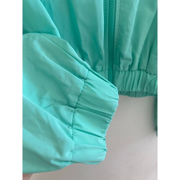 Year of Ours YOS Windbreaker Lucite Green Zip Crop Jacket S - Picture 11 of 14